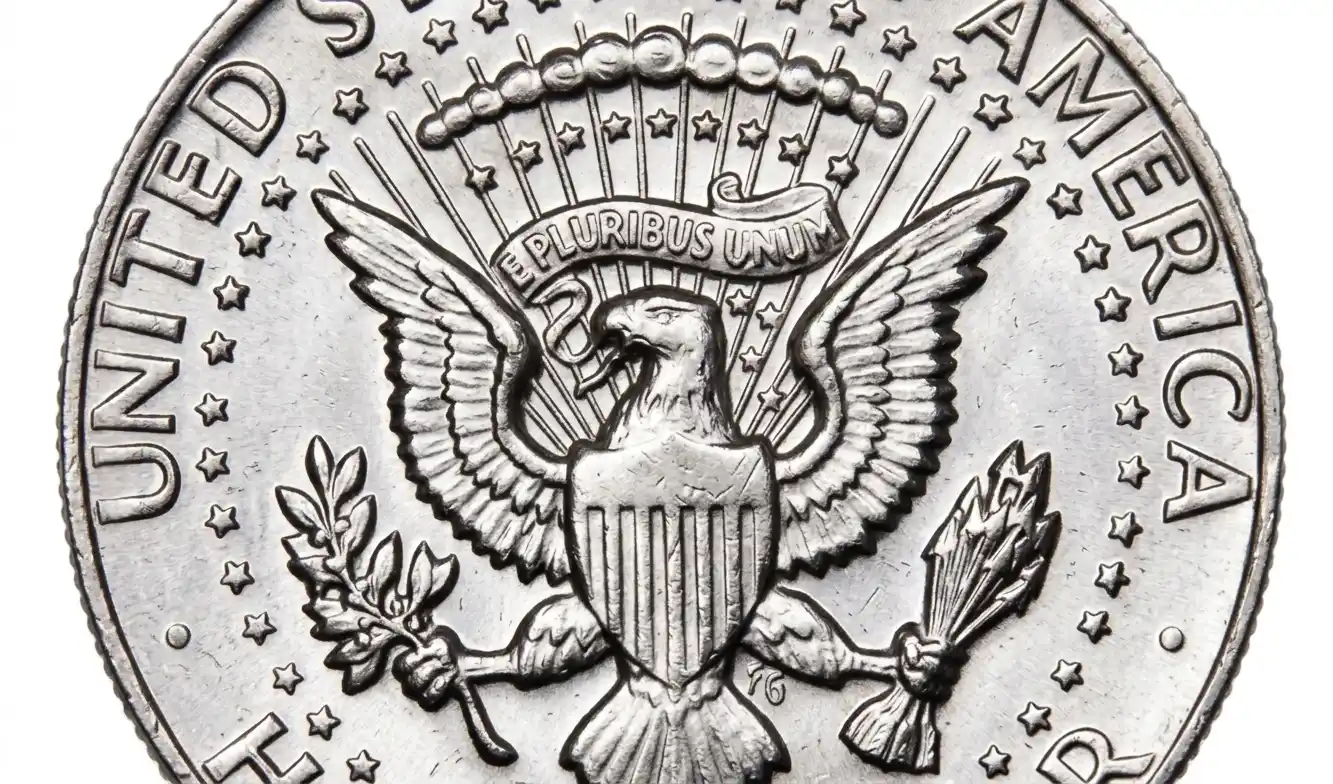 Kennedy Half Dollar in ultra sharp macro detail